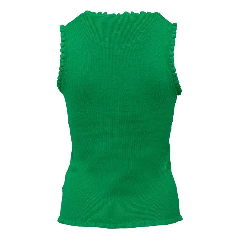 Women's Dolferi Green Tank Top with Ruffled Lapels LA PETITE ETOILE