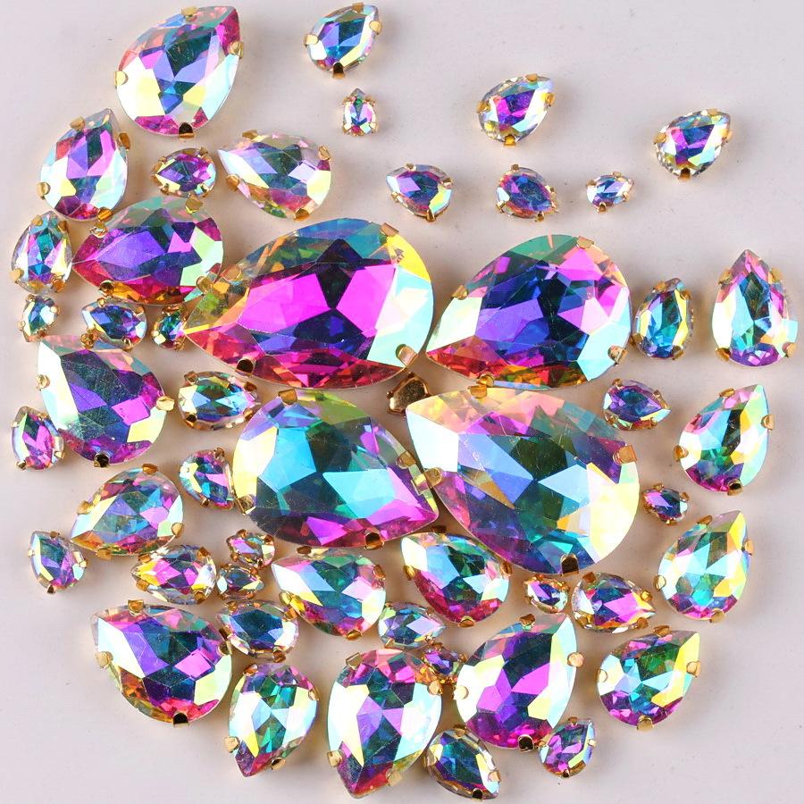 Смешанные кристаллы, стекло, пришитые вручную бриллианты, каплевидные, овальные, конский глаз, одинарный коготь, дрель, хрустальная пряжка, сделай сам, ювелирные аксессуары, стразы, пришивные бусины