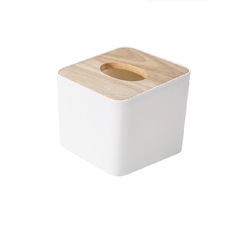Creative Bamboo Tissue Box with Liftable Wooden Lid for Living Room or Coffee Table
