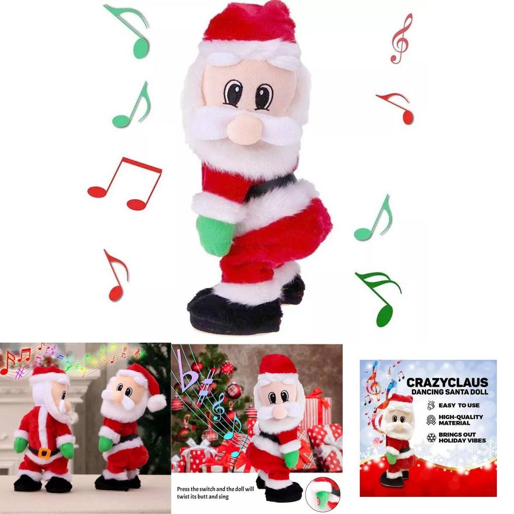 Праздничная танцующая игрушка Санта Клаус с веселой музыкой и ярким дизайном из красной ткани