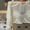 Элегантная кружевная скатерть прямоугольная, полиэстеровая французская романтическая трикотажная ткань, покрытие для стола, машинная ажурная конструкция, украшение для домашнего обеденного стола