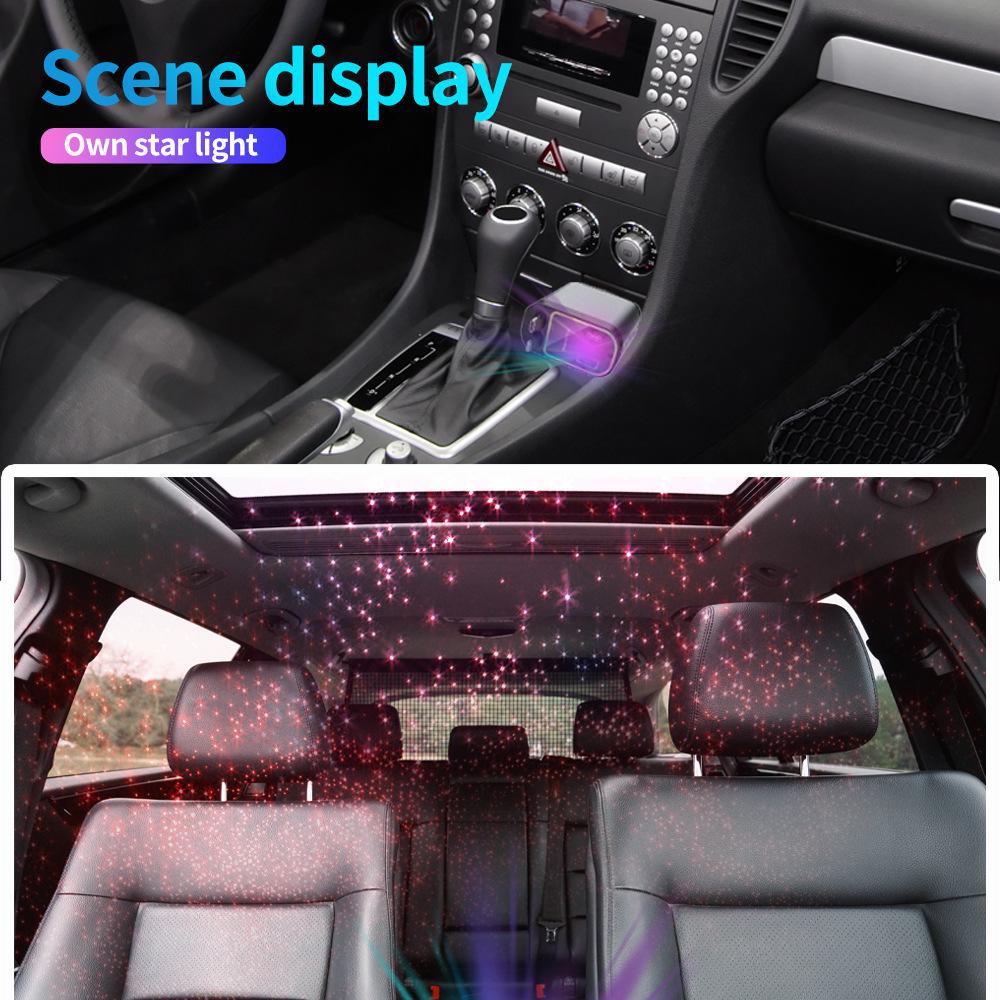 Starry Sky Ceiling Projection Car Charger with Double Retractable Lines: A Multifunctional 4-in-1 Mobile Accessory