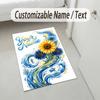 Floral Garden Theme Crystal Velvet Rug Personalized Custom Name Text Soft Floor Mat Home Decor