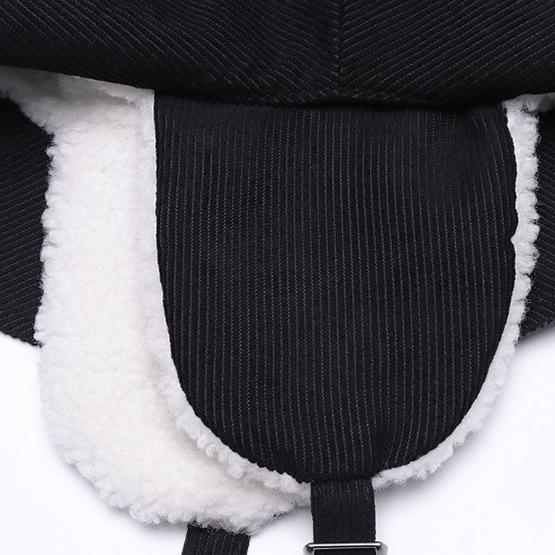 WTEMPO Men's Ear Protection Winter Fishing Outdoor Cold-proof Plush Hats Solid Color Thick Fleece Inner Bucket Hats with Windproof Rope