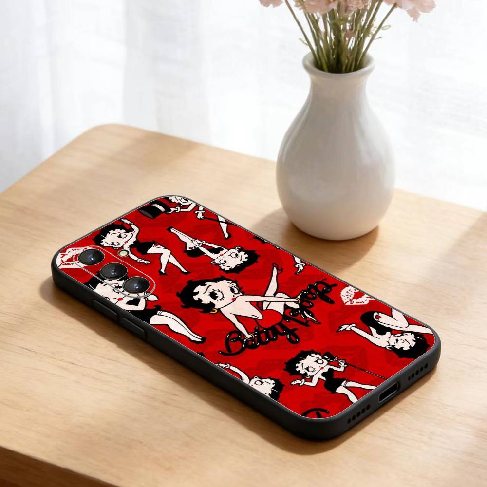 Y-BettyS-Cute-t-Boops Чехол для телефона Samsung Galaxy A73, A21s, A22, A31, A52, A53, A71, A41 Мягкий черный корпус