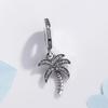 925 Sterling Silver Sparkling Palm Tree Cross Key Birdcage Pendant DIY Fine Beads Fit Original Pendant Charm Bracelet Jewelry