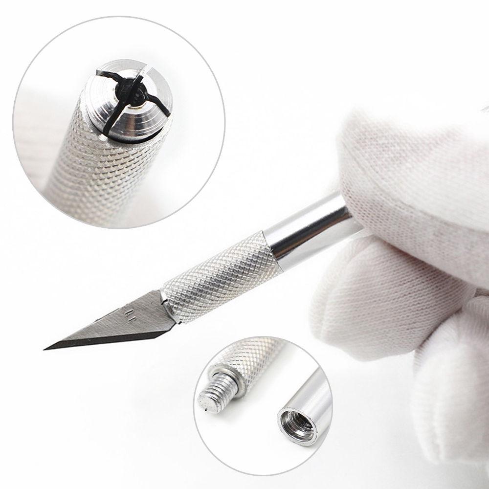 Cake Sculpture Craft Metal Scalpel Non-slip Knife Engraving Cutter with 6pcs Blade Pastry Tools