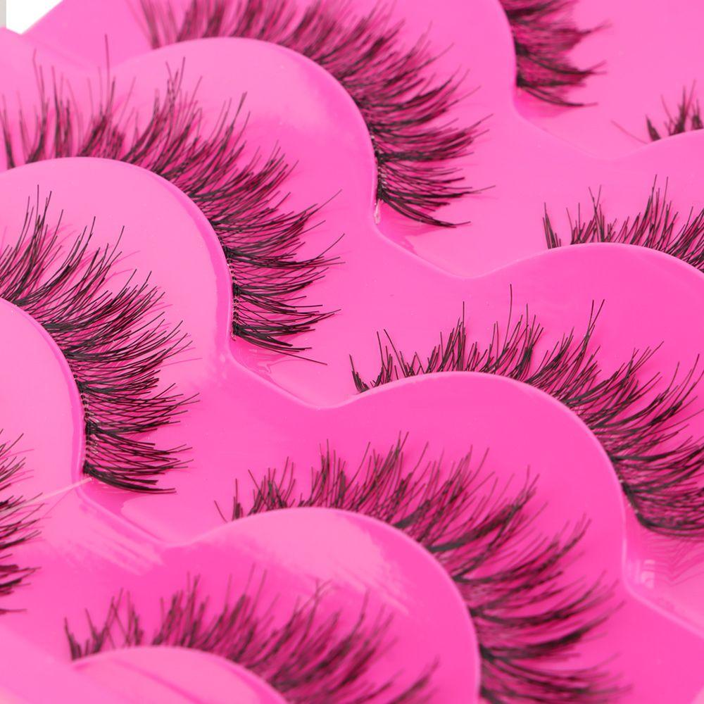 5 Pairs Beauty Makeup Black Cross Thick False Fake Eyelashes Eye Lashes Extension