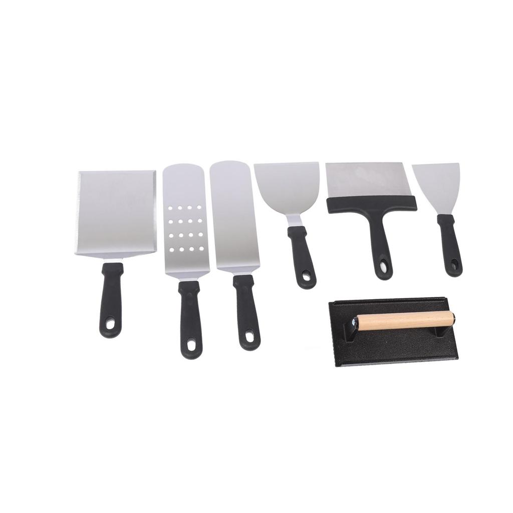 Набор из 17 предметов для барбекю из нержавеющей стали, лопатки, кольца для жарки яиц, доска-пресс для мяса, бутылка для масла и кисть для барбекю на открытом воздухе