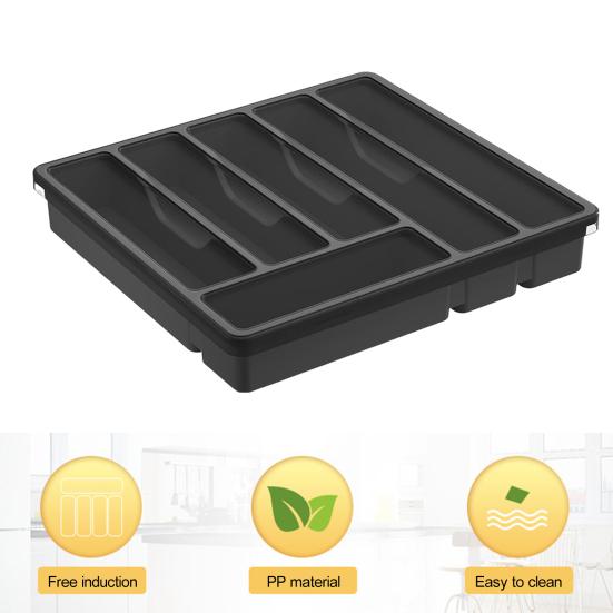 Держатель для кухонных столовых приборов с крышкой, 6 отделений, ящик, столешница, палочки для еды, ложка, вилка, резак, ящик для хранения столовых приборов, закрытый лоток-органайзер