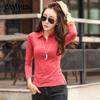 Spring and Autumn Women's Blouse Fashion Slim Lapel Long Sleeve Top Bottom Shirt