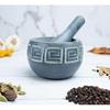 Crocon 4 Inch Grey Granite and Marble Mortar and Pestle Set – Spice Grinder, Garlic Crusher, Silbatta for Chutney, Essential Kitchen Tool & Gadget