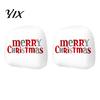 Festive Holiday Car Supplies 2Pcs Christmas Headrest Covers, Elastic Printed Head Rest Cover, Universal Fit Case Funny Auto Pillow Protector for Cars,