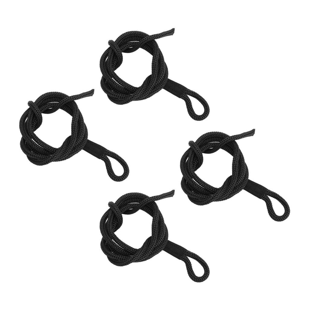 4 шт. Швартовы 1,5 м длиной Высокопрочный полиэстер Износостойкость Швартовы для лодки Морские Черные