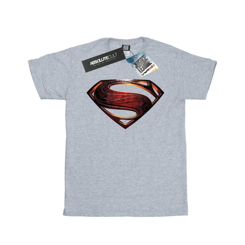 DC Comics Womens/Ladies Justice League Movie Superman Emblem Cotton Boyfriend T-Shirt