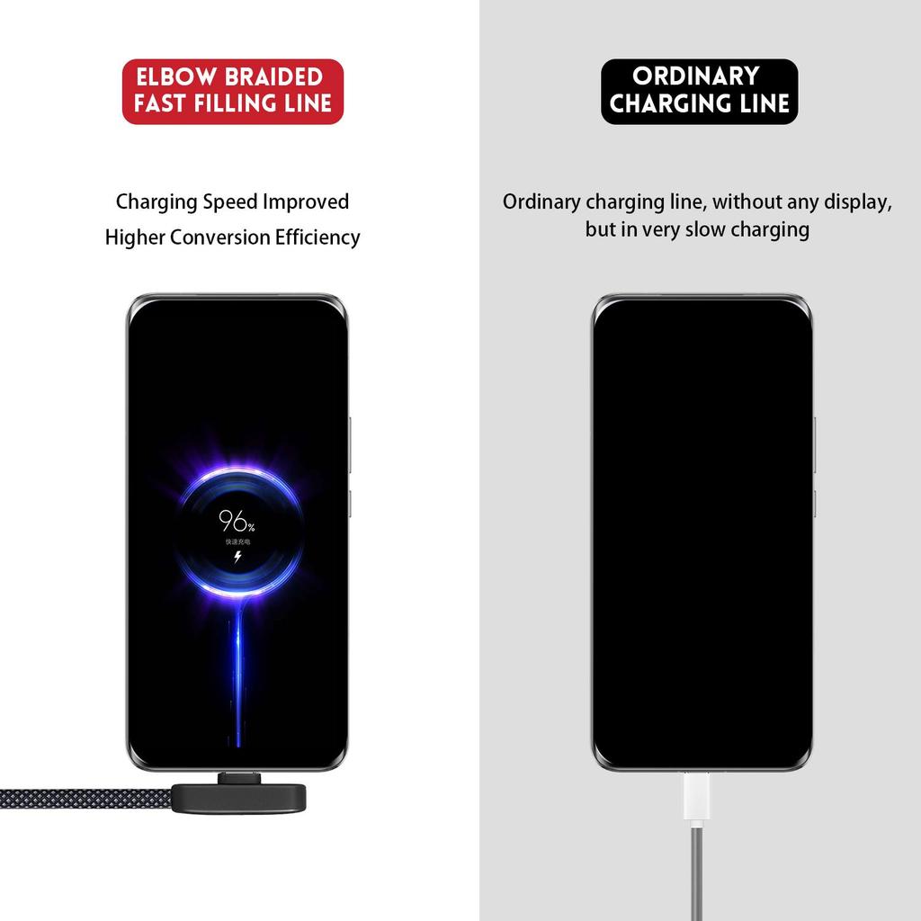 Кабель USB Type C с углом 90 градусов, 100 Вт, быстрая зарядка, дата-кабель для iPhone 17, Xiaomi, Samsung, игровая кабель USB C, оплетка из нейлона