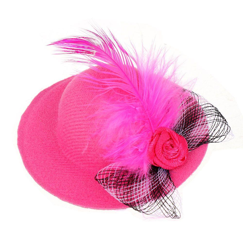 Stylish Show Costum Elastic Strap Rooster Cap for Hens Feather Top Hat Chicken Hats Pets Supplies