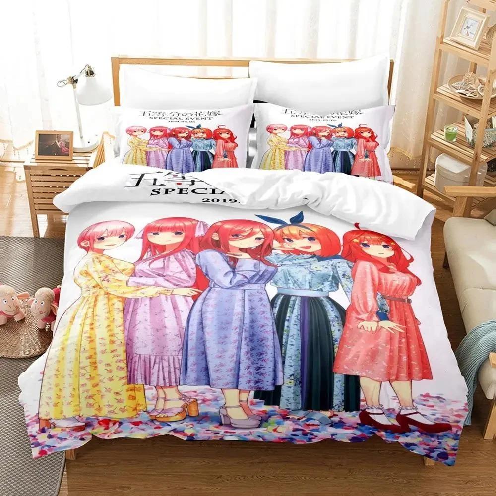 Комплект постельного белья «Anime Quintessential Quintuplets» Пододеяльник Постельный комплект Одеяло Чехол Наволочка Одеяло размера «king-size»