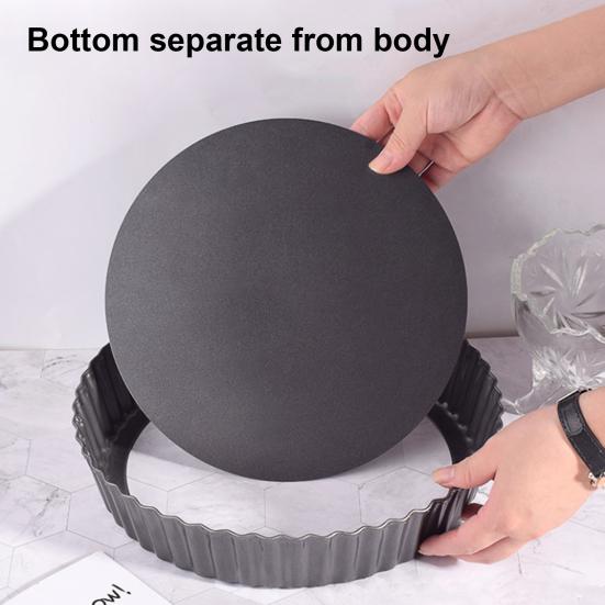 Форма для выпечки с антипригарным покрытием и съемным дном, волнистые края 6/8/10 дюймов, форма для пиццы, хлеба, кексов, пирогов, жаропрочные формы для пирогов