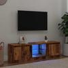 VidaXL TV Cabinet with LED Lights Old Wood Engineered Wood, TV Stand, Media Unit, TV Console, Hi-Fi Cabinet, 856347
