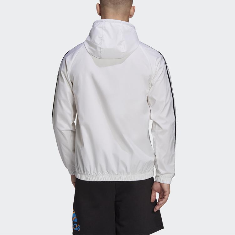 Adidas Casual Hooded Long Sleeve Jacket Men Outerwear White HE4318