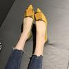 Женские балетки Желтые мокасины Заостренный носок Слипоны Женская обувь Высокое качество Модные Элегантные Платье Модные Шикарные Не