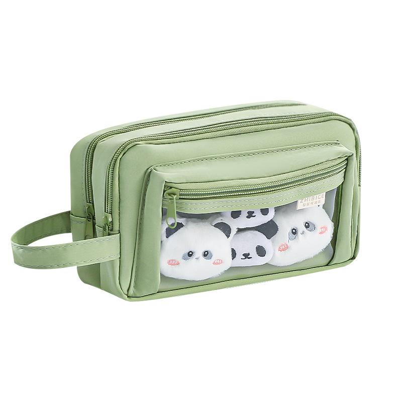 Прозрачный школьный пенал, милый, конфетного цвета, простой, канцелярский органайзер для детей, большая вместимость, сумка для хранения школьных принадлежностей