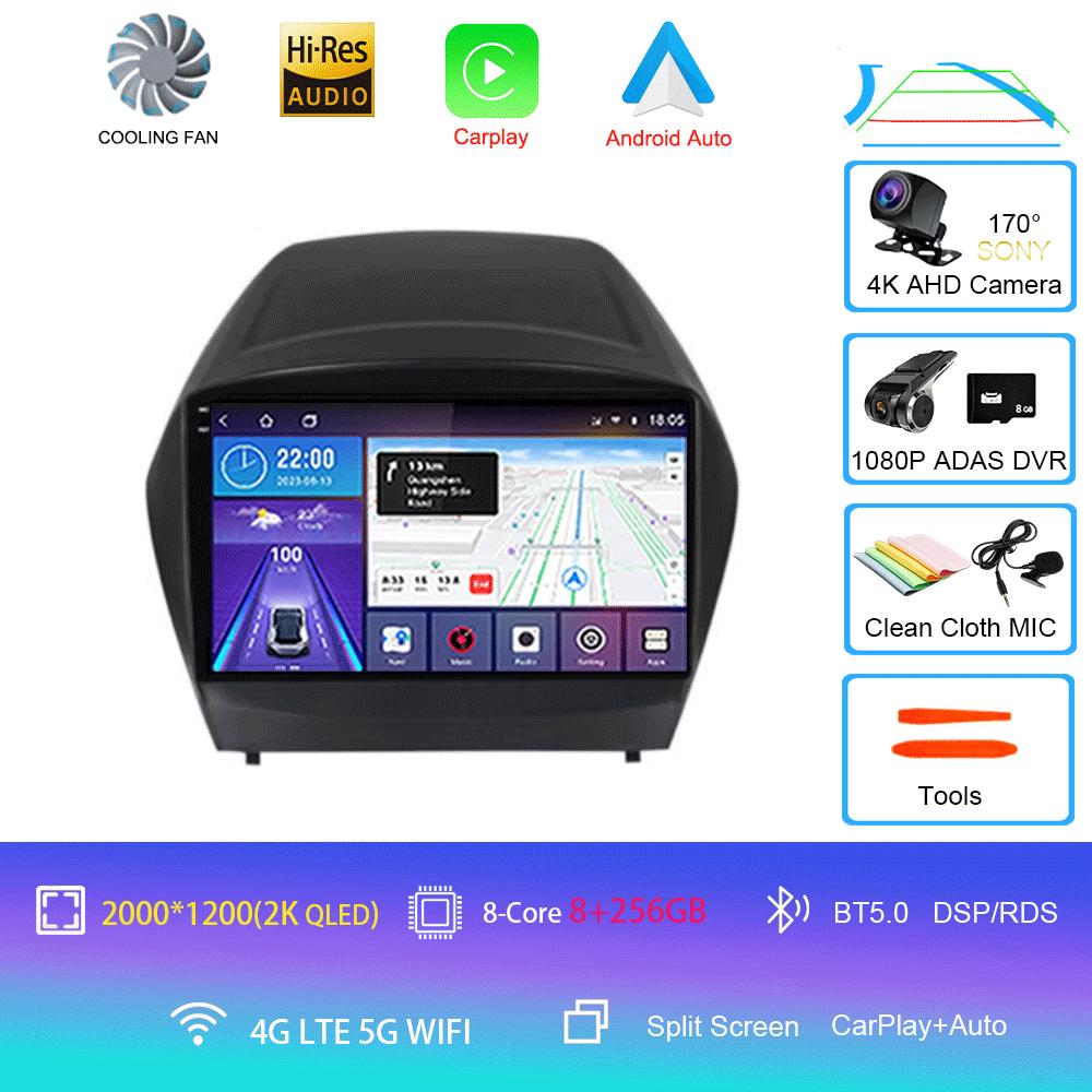 Автомобильный радиоприемник Android 14 Carplay Auto Multimedia Player для Hyundai Tucson 2 LM IX35 2009-2015 Автомагнитола GPS Стерео 2din Головное устройство