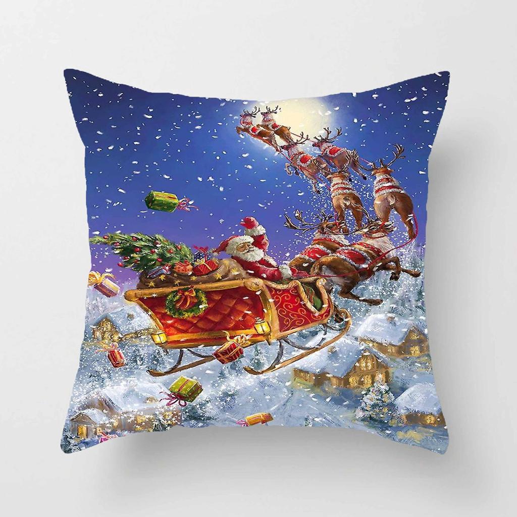 45cm Merry Christmas Cushion Cover Pillowcase Christmas Decoration Home Decor Merry New Year Christmas Decoration Pillowcase