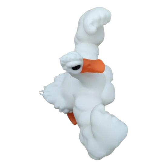 Юшенг Мускулистый Гусь Орнамент 3D Печатная Фигурка Белого Гуся Статуэтка Скульптура Животного Украшение для Дома Офиса Настольное Украшение Орнамент