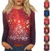 Women's Daily Casual Long Sleeve Christmas Print O-neck Top