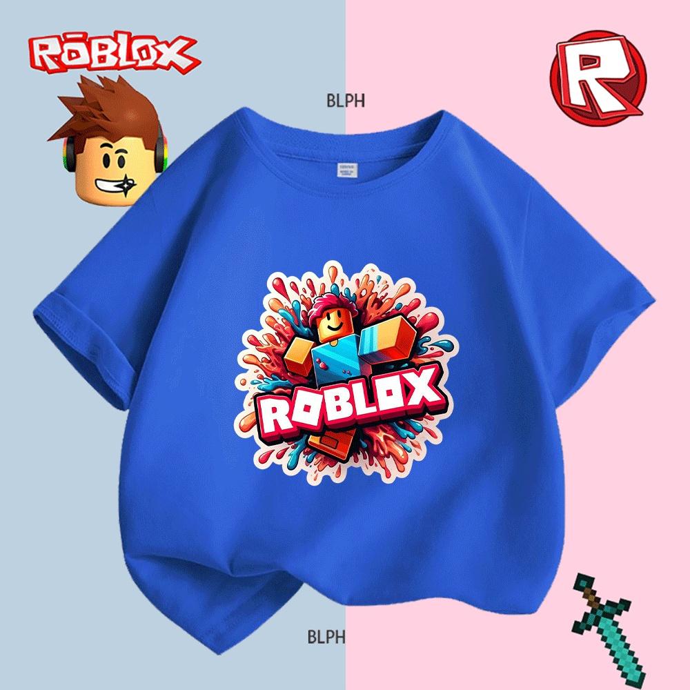 Милая футболка для детей с принтом персонажа Roblox, Яркая и веселая футболка в игровом стиле для мальчиков/девочек, Идеально подходит для повседневной носки и Roblox