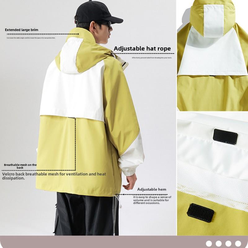 Outdoor Contrast Color Jackets for Men Women In Spring and Autumn Mountaineering Clothing Couple Jackets