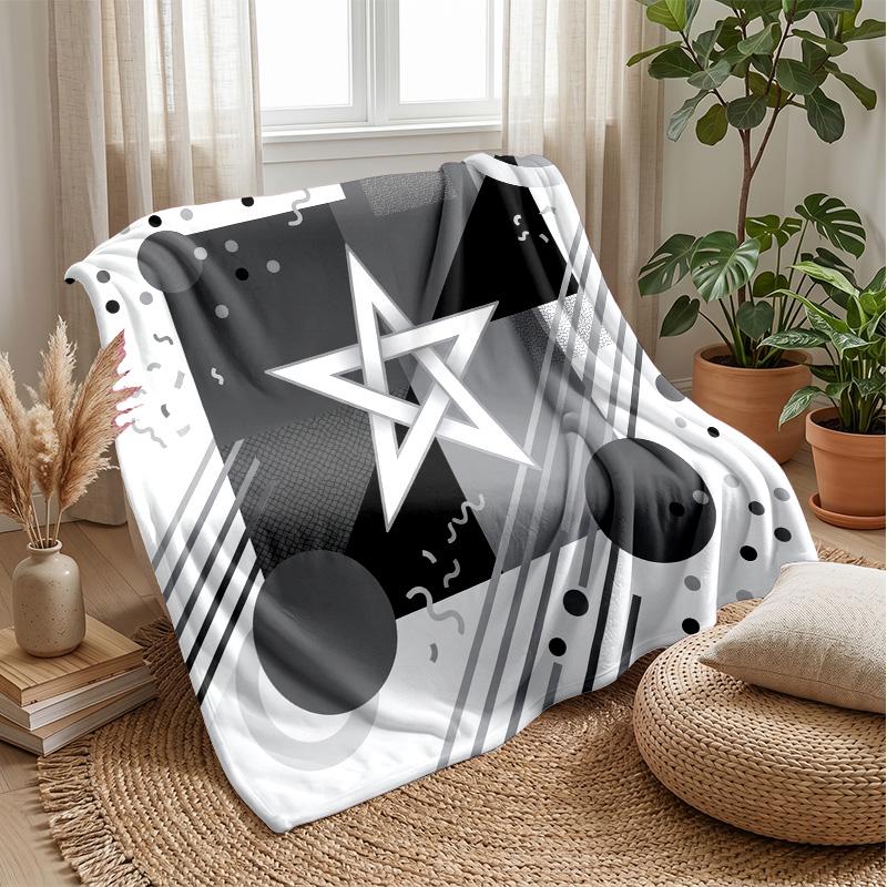 Morocco Football Printed Flannel Blanket Skin Friendly Warm Decorative Throw for Indoor Couch Bed Daily Use