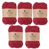 Hug Cotton Raw Wool Medium 30g Made In Red Yarn, Weight, (approx. 84m), 100% Cotton, Japan, 5-Ball Set, 4.