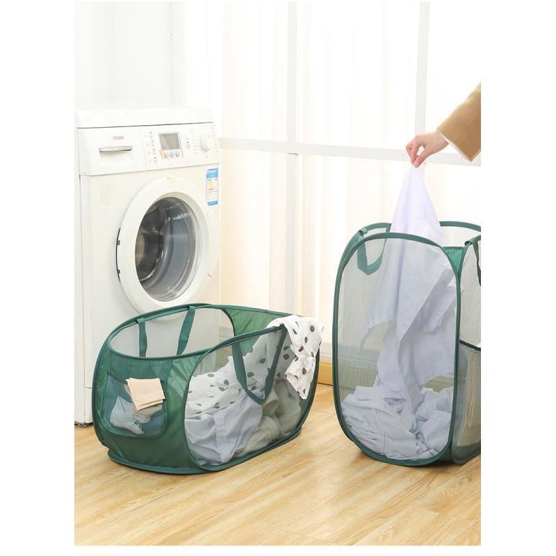 Корзина для белья, складная корзина для грязной одежды, одежда, детские игрушки, большая вместительная корзина для хранения, нейлоновая сетка, организация стирки одежды