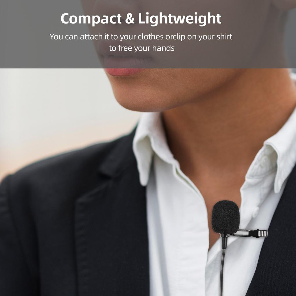 SJCAM Sports Camera Clip-on Microphone Lapel Mic Plug-and Play 360 Degrees Omnidirectional Pickup Noise