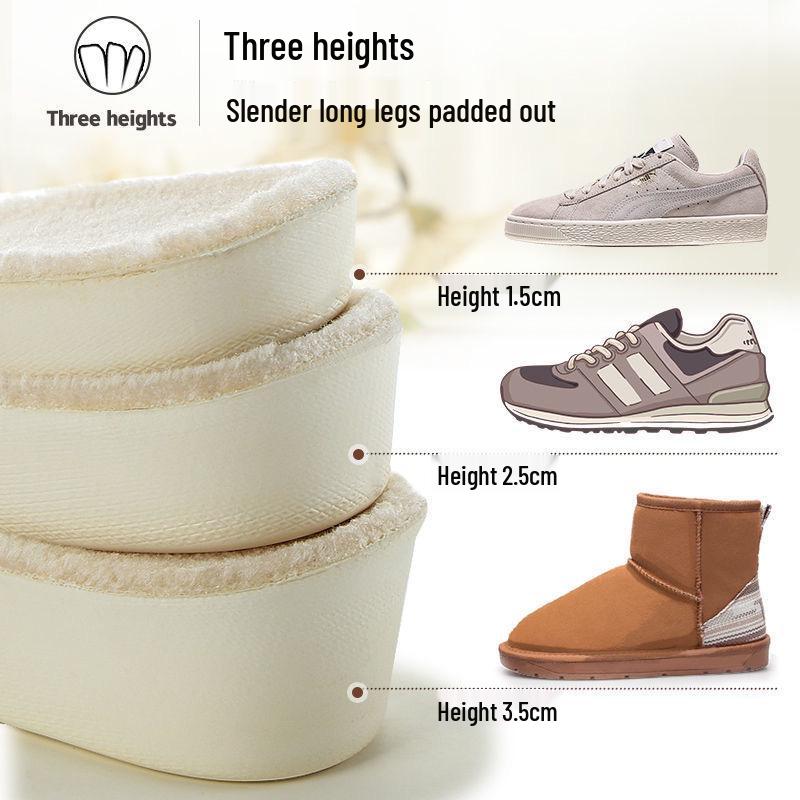 Height-Increasing Winter Fleece Insoles for Men and Women