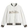 Li Ning X Disney Collaboration Pixar Strawberry Bear Series Letter Striped Singleboarded Casual Short Cotton Jacket Women jackets Off-White AJMU122-1