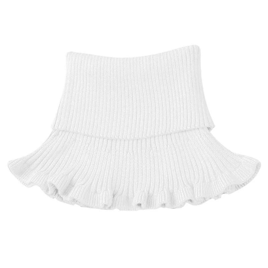 Women Turtleneck Ribbed Knit False False Collar Winter Ruffles Detachable Windproof Wrap Scarf