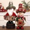 Santa Claus Linen Apron Standing Doll Christmas Decoration Ornament