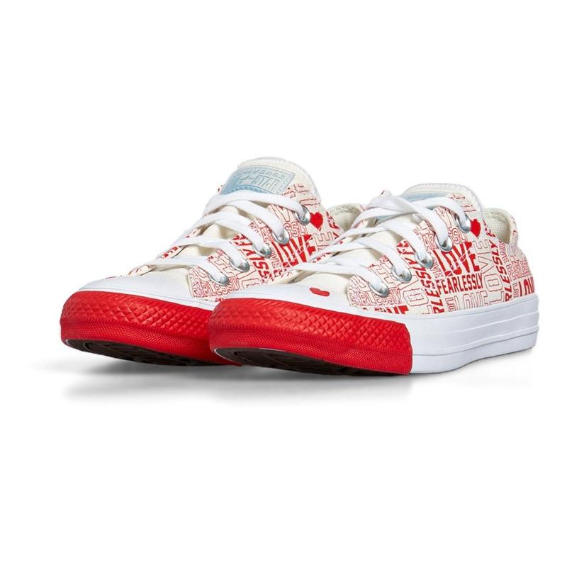 Converse Chuck Taylor All Star Люби Бесстрашно Удобные и Универсальные Нескользящие Эспадрильи с Низким Верхом Женские Белые Красные