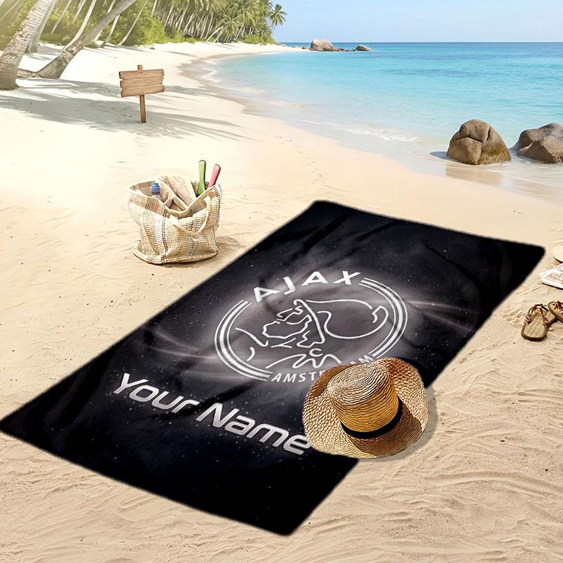 Ajax Amsterdam Personalized Printed Beach Towel Soccer Logo Support Custom Name Text Absorbent Towel For Sport Travel Special Gift