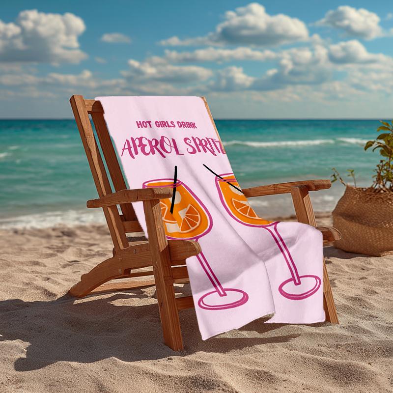 Aperol Spritz Fashion Beach Towel: Ideal for Summer Adventures, Soft, absorbent and quick drying, suitable for swimming and bathing