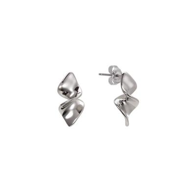 Серьги Tirr Lirr Tizen Maximize Twist Wave Серебристо-белые TEDSVW14031M