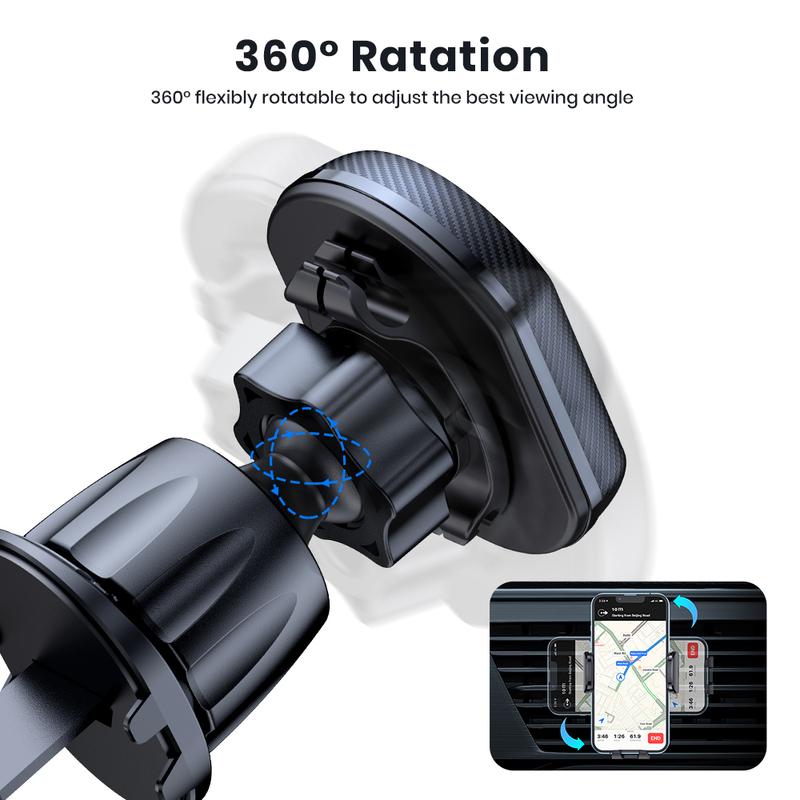 TOPK Magnetic Phone Car Mount Phone Holder for Cars Air Vent Upgrade Hook Clip Car Phone Holder with Strongest Magnet for Phones
