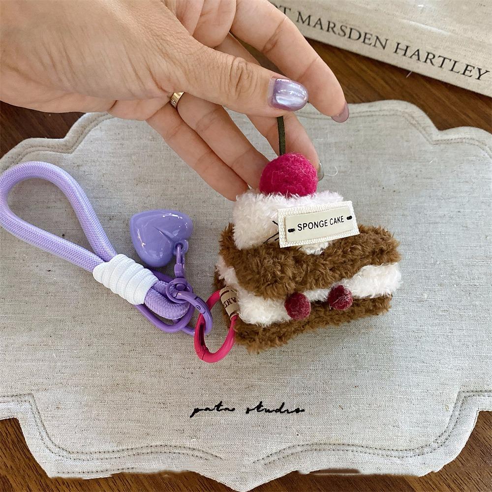 Burger Funny Simulation Food Keychain Sandwich Bag Keyring Soft Cake Plush Pendant  Boys/Girls