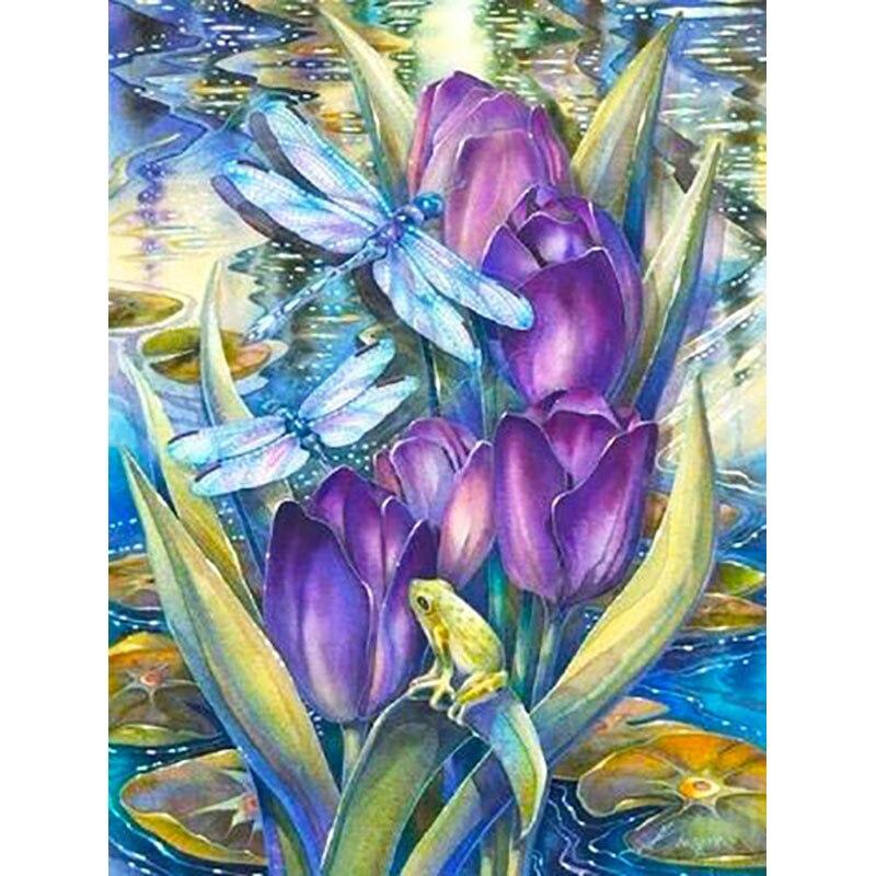 New 5D DIY Diamond Painting Dragonfly Diamond Embroidery Animal Cross Stitch Full Round Drill Home Decor Manual Art Gift