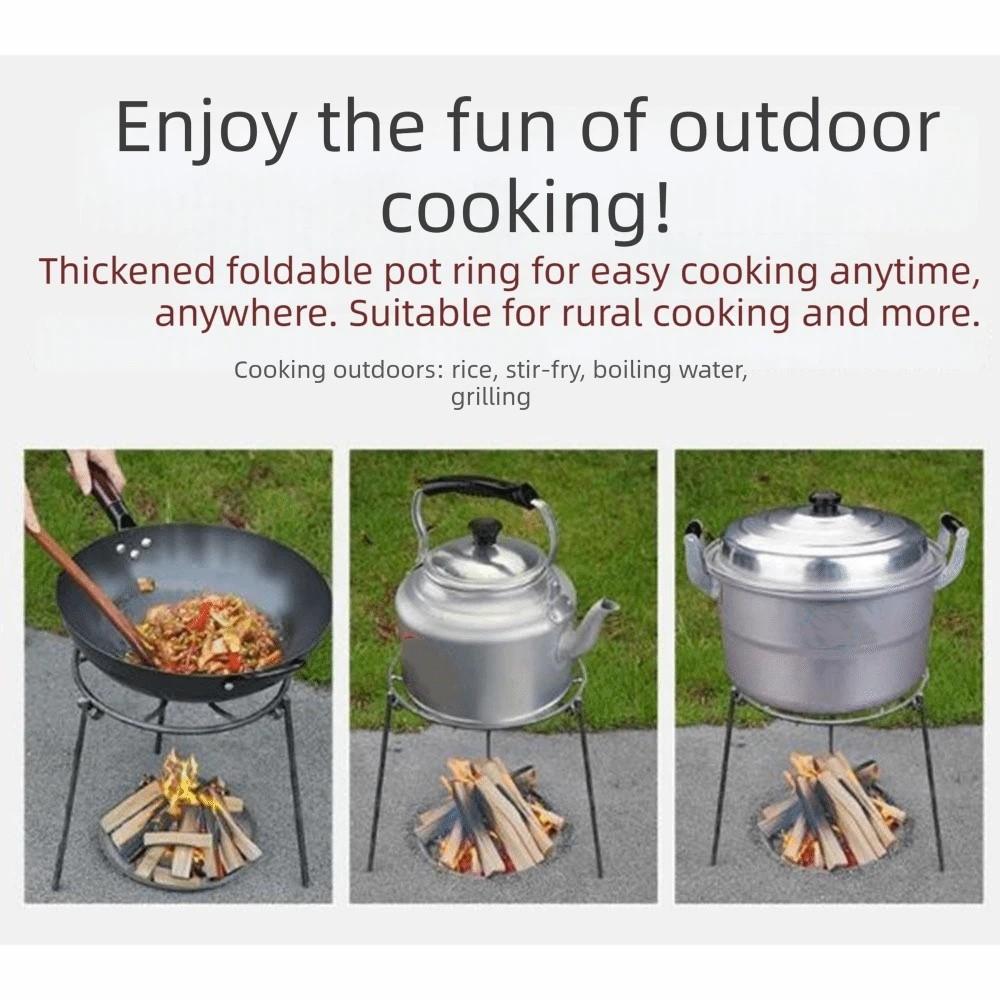 Reinforced Steel Camping Campfire Tripod Foldable Camping Grill Pot Rack Camping Kitchen