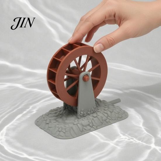Fish Tank Ornament Waterwheel Skeleton Decoration for Tank, Spooky Skull Aquarium Underwater Decor Ornament, Landscaping Accessories